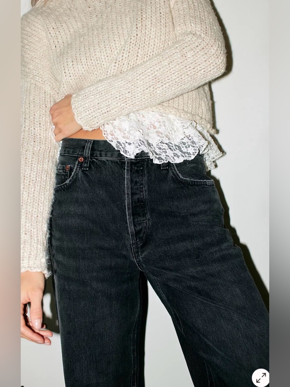 Free People AGOLDE Low slung Baggy Jeans. NWT. Ditch - Picture 4 of 5